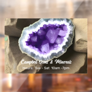 Stylish Amethyst Geode Custom Business  Window Cling
