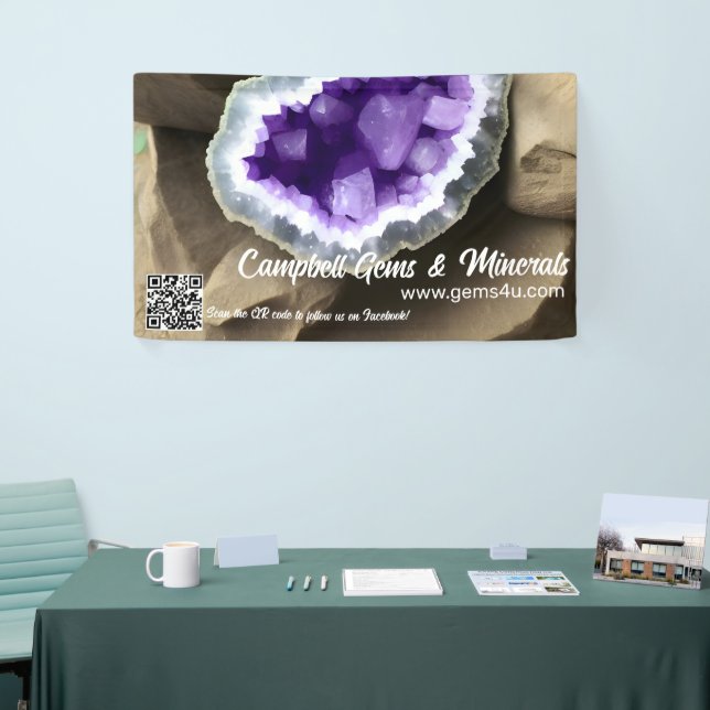 Stylish Amethyst Geode Custom Trade Show Banner (Tradeshow)