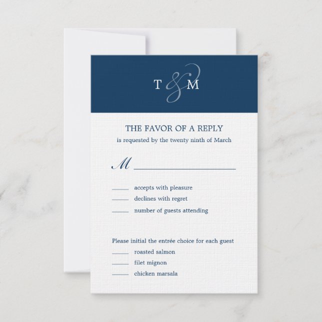 Stylish Ampersand Wedding RSVP Card (Front)