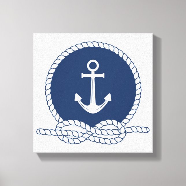 Stylish Anchor And Rope Canvas Print (Front)