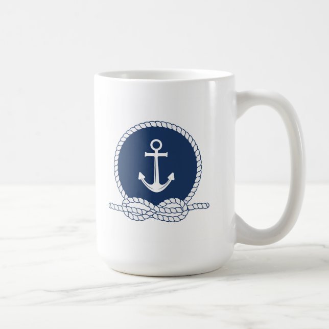 Stylish Anchor And Rope Coffee Mug (Right)