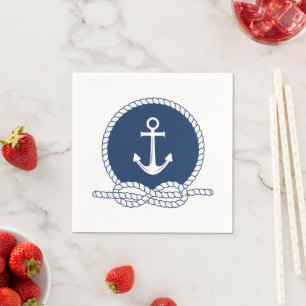 Stylish Anchor And Rope Napkin