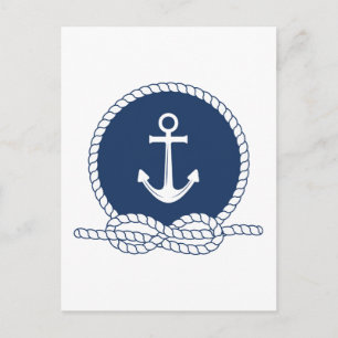 Stylish Anchor And Rope Postcard