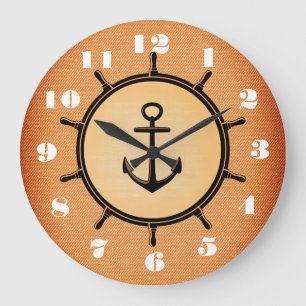 Stylish and Beautiful Anchor and Wheel Nautical Large Clock