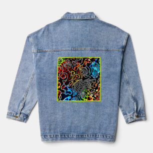 Stylish and Colourful Neon Patterns Shape Denim Jacket