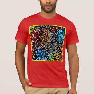 Stylish and Colourful Neon Patterns Shape T-Shirt