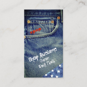 Stylish and cool denim design business card