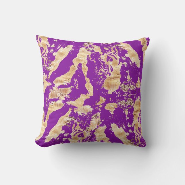 Stylish and Elegant Gold Marble Texture pattern Throw Pillow (Front)