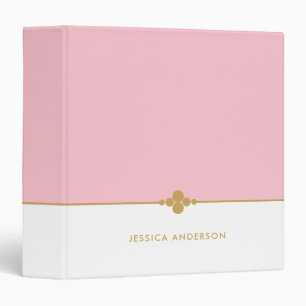 Stylish And Feminine Pink White Gold Name Binder