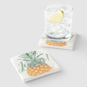 Stylish And Funky Juicy Pale Pineapple Stone Coaster