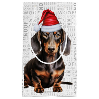 Stylish and Funny Dachshund Lover Christmas Small Gift Bag