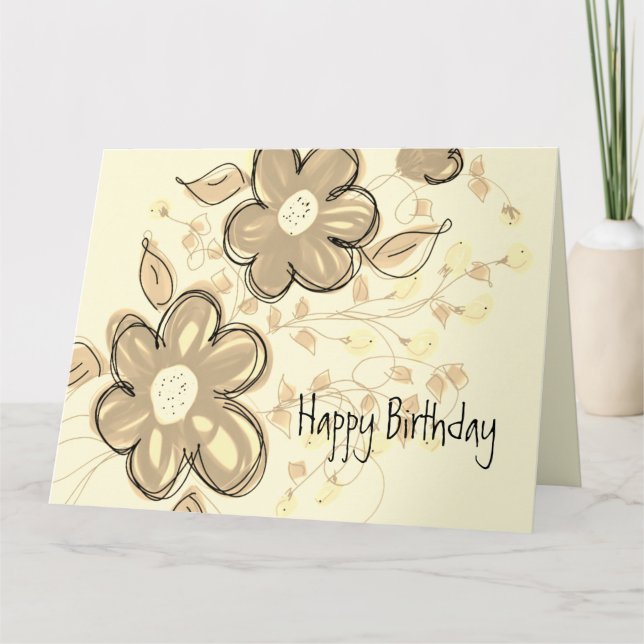 Stylish and Modern Birthday Wishes Folded Card (Front)
