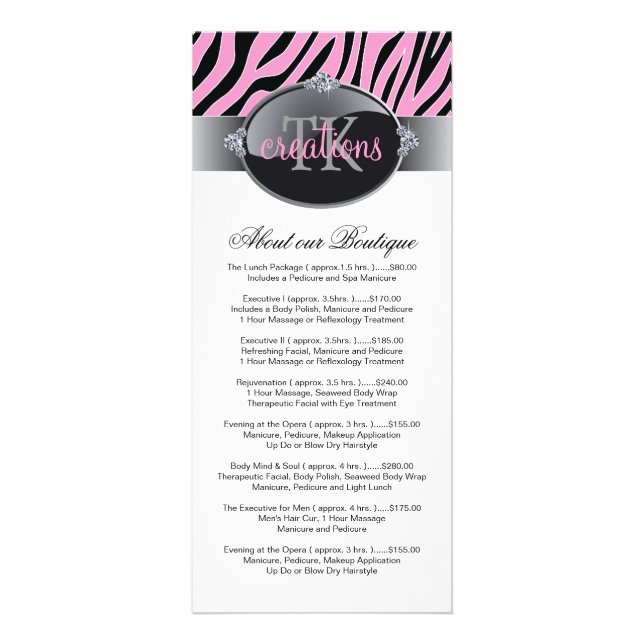 Stylish and Sassy Boutique Rack Card (Front)