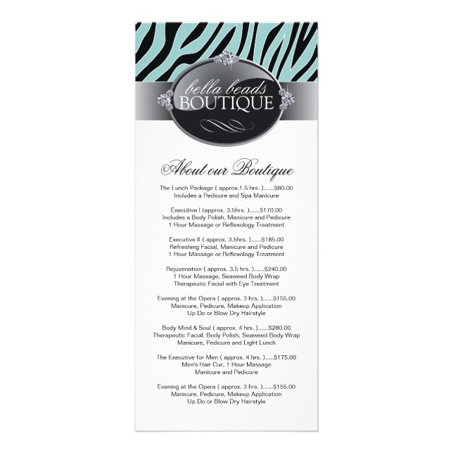 Stylish and Sassy Boutique Rack Card (Front)