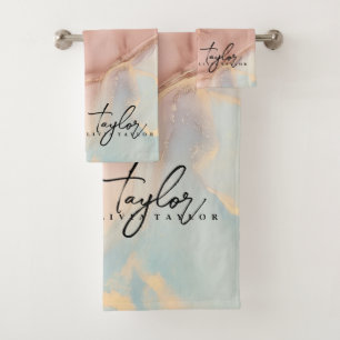 Stylish and Soft Gold Marble bath towel