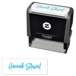 Stylish and Trendy Blue Minimalist Girly Self-inking Stamp