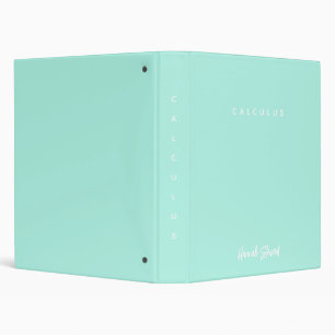 Stylish and Trendy Mint Green Minimalist Girly Binder