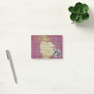 stylish angel of love with qr-code post-it notes