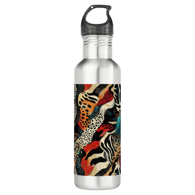 Stylish Animal Print Fusion Design  710 Ml Water Bottle (Front)