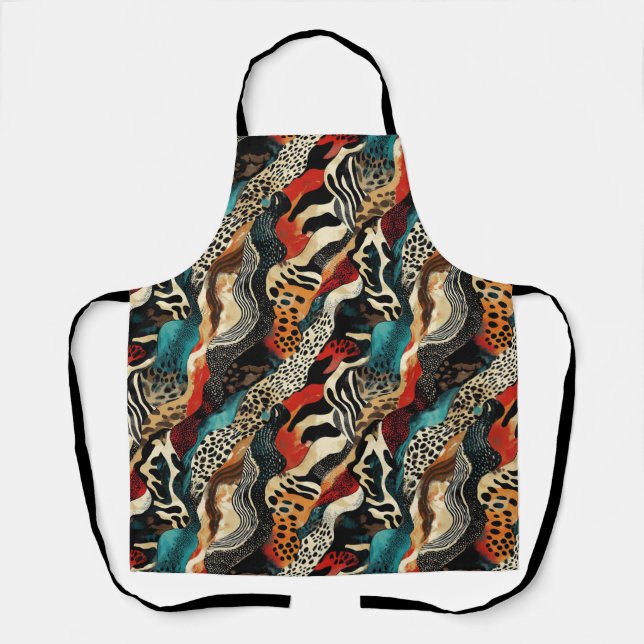 Stylish Animal Print Fusion Design  Apron (Front)
