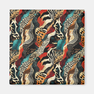 Stylish Animal Print Fusion Design Magnet