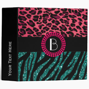 Stylish Animal Prints Zebra and Leopard Patterns Binder