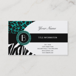 Stylish Animal Prints Zebra and Leopard Patterns Business Card