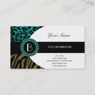 Stylish Animal Prints Zebra and Leopard Patterns Business Card