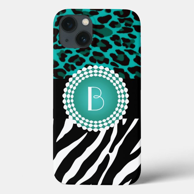 Stylish Animal Prints Zebra and Leopard Patterns Case-Mate iPhone Case (Back)