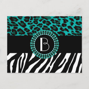Stylish Animal Prints Zebra and Leopard Patterns Postcard