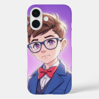 Stylish Anime Boy Portrait Graphic iPhone 16 Case