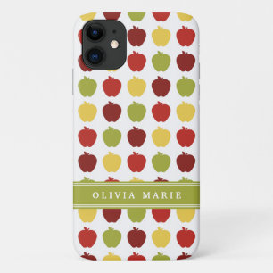 Stylish Apple Pattern with Personalized Name iPhone 11 Case