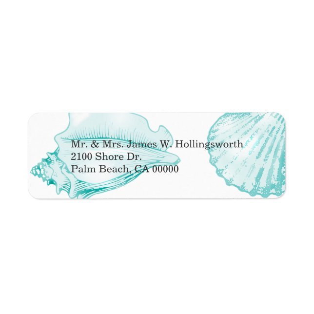 Stylish Aqua Seashells (Front)