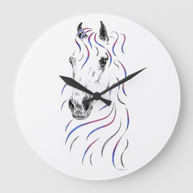 Stylish Arabian Horse Large Clock (Front)