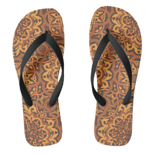 Stylish arabic ornament flip flops