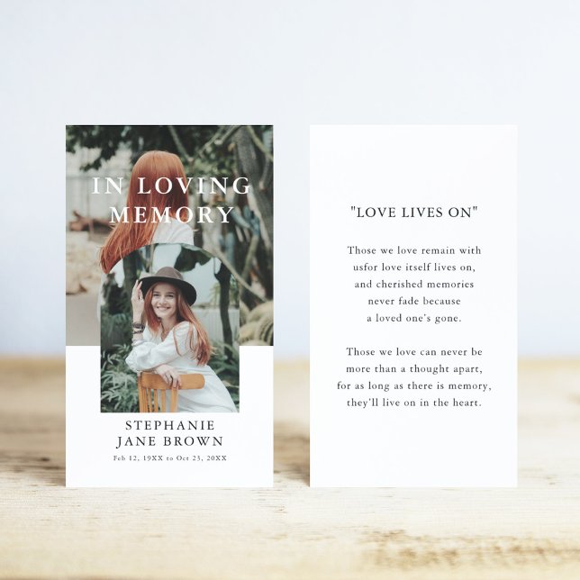 Stylish Arch 2 Photo Funeral Prayer Card (Creator Uploaded)