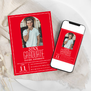 Stylish Arch Photo Graduation Invitation