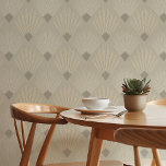 Stylish Art Deco Beige & Cream Geometric Design Wallpaper<br><div class="desc">Revamp your living space with this stylish Art Deco Peel & Stick wallpaper, featuring an elegant geometric design. The pattern showcases a sophisticated palette of beige, taupe, cream, and soft grey, forming striking fan and diamond shapes that epitomize the classic Art Deco style. Perfect for creating a feature wall or...</div>