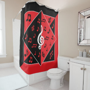 Stylish Art Deco Music theme Red Black White