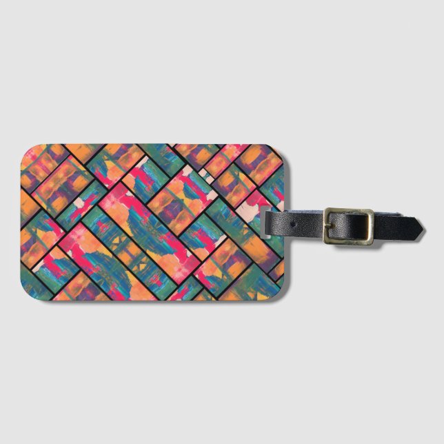 Stylish Art Paint Luggage Tag (Front Horizontal)