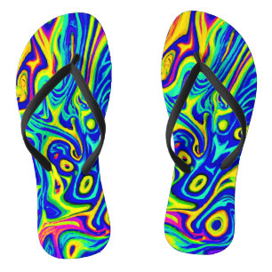 Stylish Art Pattern Forms Flip Flops