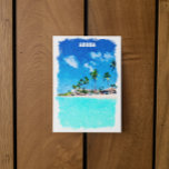 Stylish Aruba Caribbean Beach Paradise Postcard<br><div class="desc">Colourful Aruba tropical paradise artwork showing the beautiful scenery of the caribbean island with its unique beaches. Works great as a souvenir and gift idea.</div>