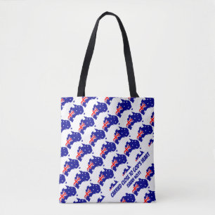 Stylish AUSTRALIA FLAG Christian Scripture Blue Tote Bag