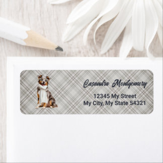Stylish Australian Shepherd Dog Plaid Address