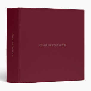 Stylish Autumn Burgundy with Name Binder