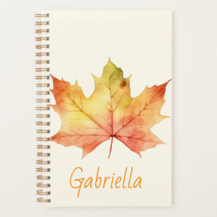 Stylish Autumn Fall Watercolor Floral Personalized Planner