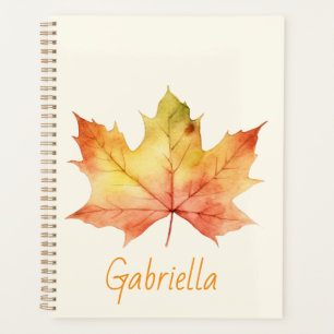 Stylish Autumn Fall Watercolor Floral Personalized Planner