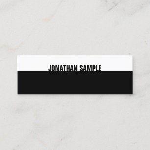 Stylish B&W Modern Elegant Black White Template Mini Business Card