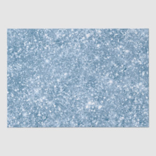 Stylish Baby Blue Shimmer Glitter Glam Pattern Tissue Paper