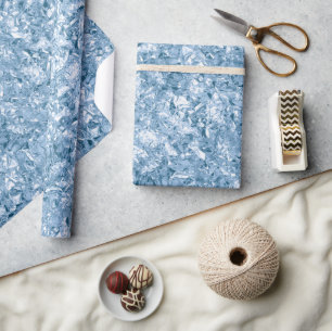 Stylish Baby Blue Shimmer Glitter Glam Pattern Wrapping Paper